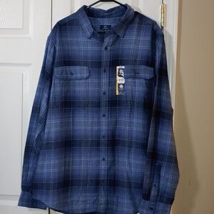 George Blue  Super Soft Flannel  button down shirt  Sz XLT (46-48)